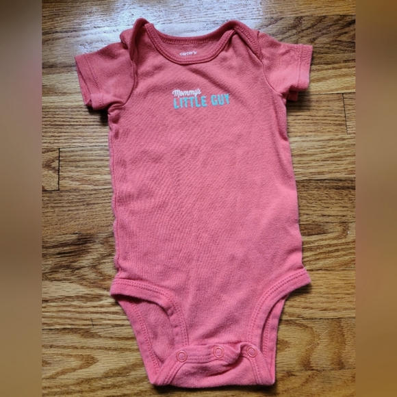15 for $10 - Carter's 3m "Mommy's Little Guy" Orange Onesie - Picture 1 of 1